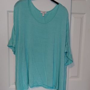 3/$20**Mint green ss ruffle tee